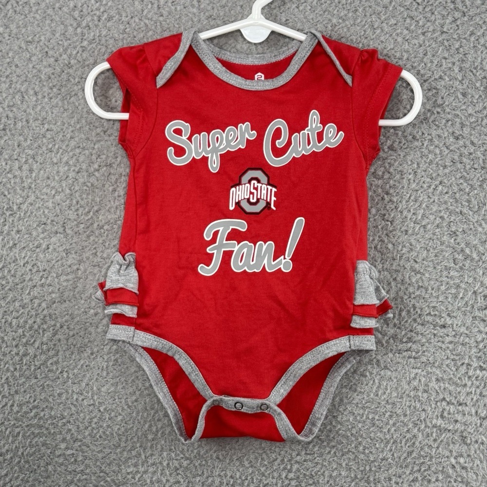 Ohio State Buckeyes Gen2 OSU One Piece Bodysuit 0-3 Months Red Super Cute Fan